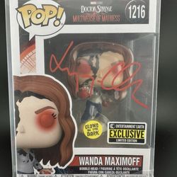 Signed Elizabeth Olsen funko