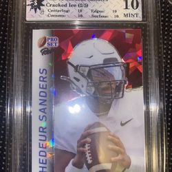 2024 Pro Set Shedeur Sanders Metal Retro Crystal Pink #d 2/5 Gem Mint 10