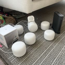 Google Nest WiFi Mesh System And Motorola Router 