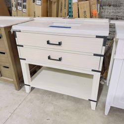 “36” Bathroom Vanity in White Oak with Marble Top in White  $499 