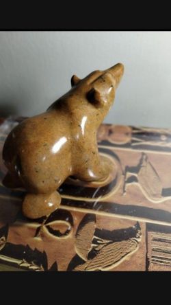 SOAPSTONE BEAR SCULPTURE BY WENDY HOOK 6"×4" ×3"