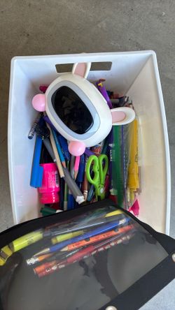 Kids school supply and digital alarm clock with usb-c charging port.