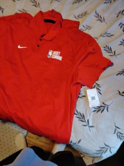 Two Nike NBA Draft Combine Red Polo Shirt