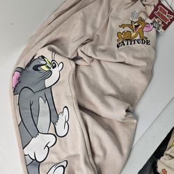 Womens Med Tom And Jerry Catitude Jogger Pants 