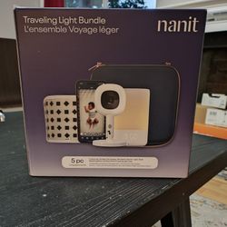 Nanit Travel Light Bundle: Nanit Pro Camera with Portable Flex Stand, Sound + Light Audio Monitor & Baby Night Light, and Travel Case - Blue 