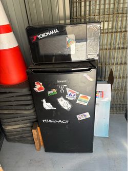 Mini fridge and microwave