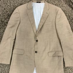 Tommy Hilfiger Mens 100% Soft Wool Suit Jacket/blazer Tan Rn 47338
