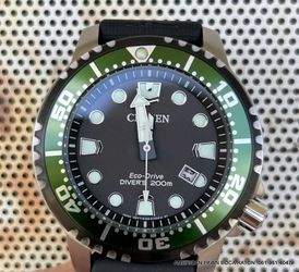 Citizen Eco-Drive Promaster Diver Black Dial Green Bezel