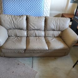 Leather Couch For Sale.  $75 ..OBO