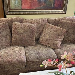 Craftmaster Red/Gold Sofa