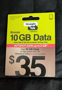 Straight Talk & Data Card - $30