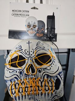Mexican Catrin LED Halloween Skull Mask