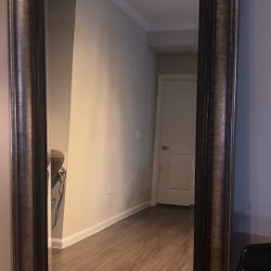 84” Oversized Ornate Floor Mirror Bronze Gold Frame