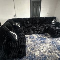 🖤 NEW Black Corduroy 3-Piece Sectional 🖤 $1,650 