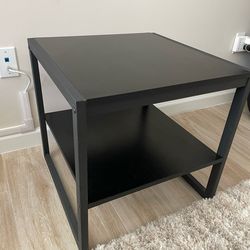 Perfect multi use table 20” x 20” x 20” hard wood and brushed aluminum frame