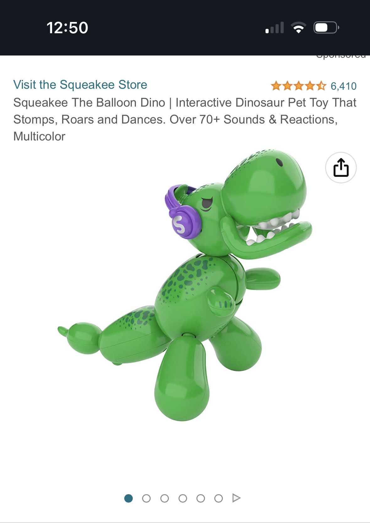 Squeakee The Balloon Dino | Interactive Dinosaur Pet Toy That Stomps, Roars and Dances. Over 70+ Sounds & Reactions, Multicolor
