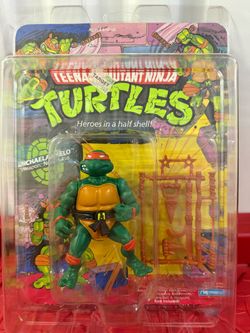 Vintage TMNT Unpunched 10xBack Mikey W/Protector