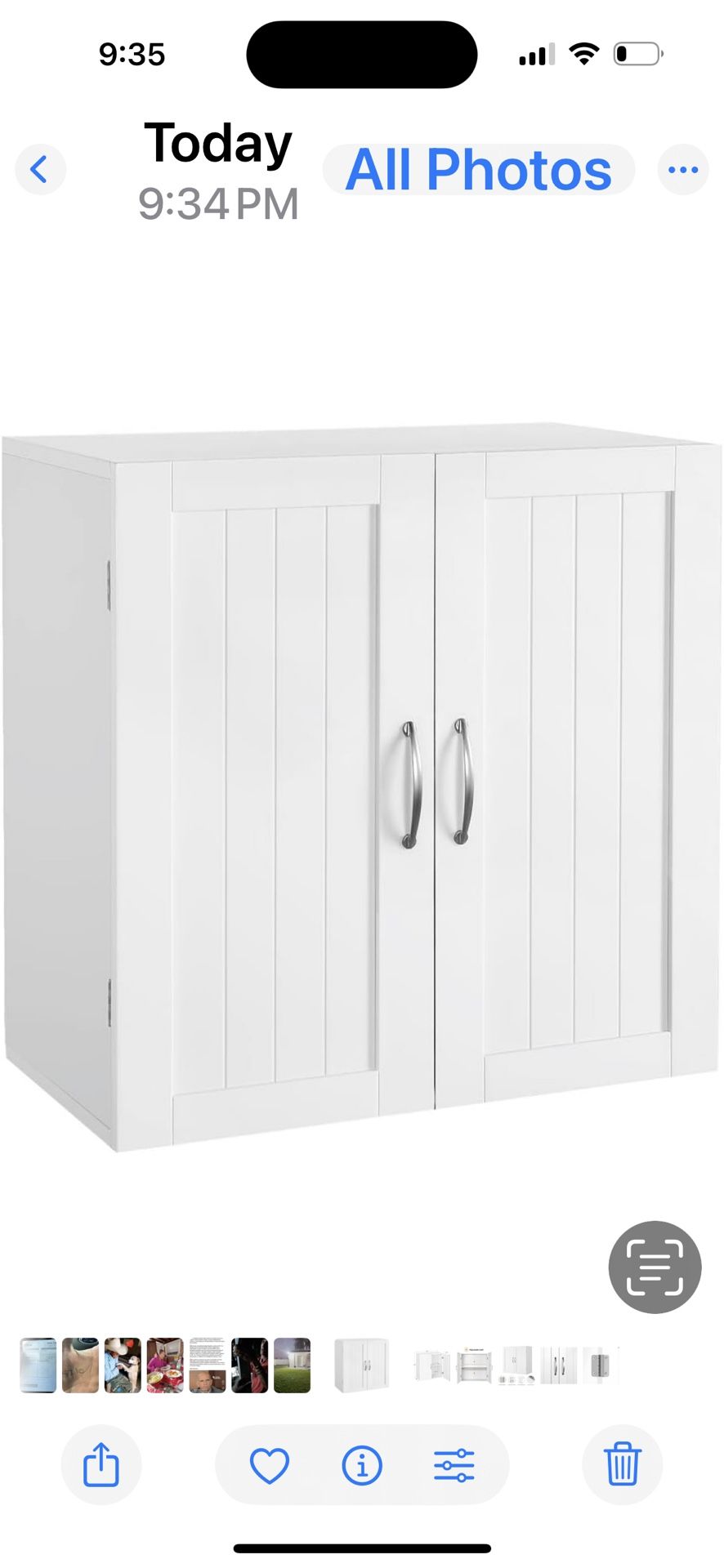 Yaheetech Armario de Pared Blanco Nuevo En Su Caja