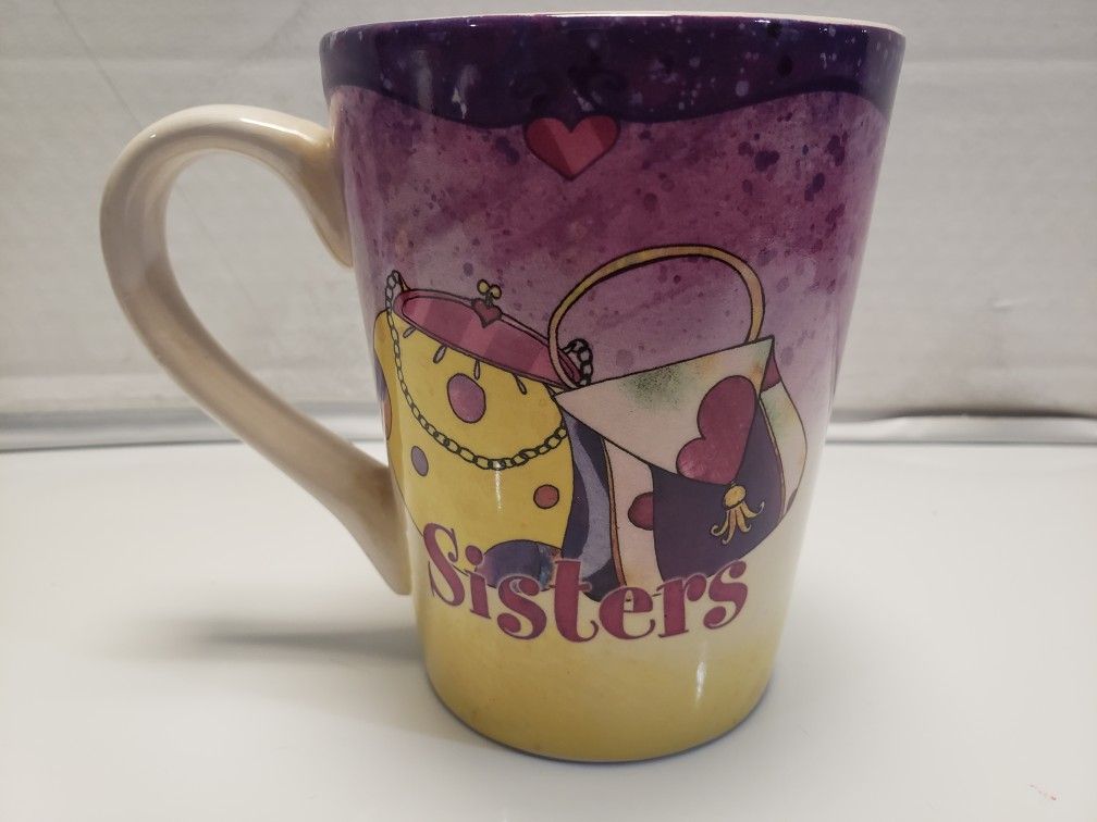 5" 2004 Sisters Mug  Born To Share Raised To Shop