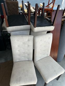 6x cloth  dining room table chairs.