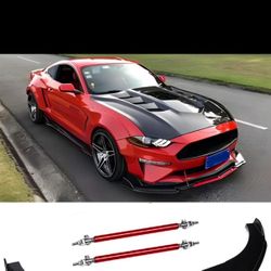 Universal front bumper bumper lip chin spoiler splitter Diffuser with adjustable support splitter