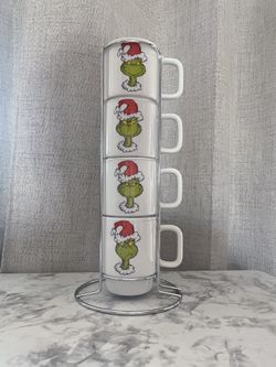 The Grinch Who Stole Christmas Stackanle Mug Set of 4 65th Anniversary 