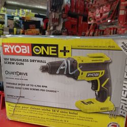 Ryobi ONE + 18V Brushless Drywall Screw Gun. Tool-Only 
