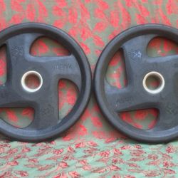 PAIR OF RUBBER 45 LB.  OLYMPIC IRON BULL EASY GRIP PLATES