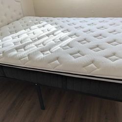 Queen Mattress with Bed Frame and Headboard
