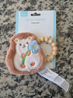 Pearhead Hedgehog Crinkle Teether