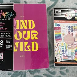 NEW! Happy Planner 2024-2025 "FIND YOUR WILD” Classic VERTICAL Layout 18 Months Plus New Sticker Book
