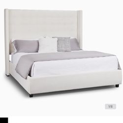 King Bed Frame - Off White 