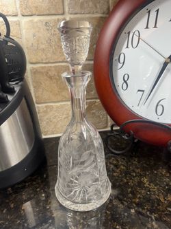 Glass decanter wine tequila drink or juice
