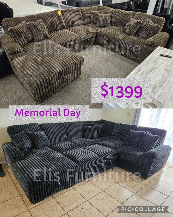 Brand New Sectional Pull Out Bed Dark Grey Or Brown $1399 Last 2 Sets