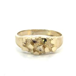 Woman’s Ladies 10k Yellow Gold Nugget Band Ring Size 6 GP3130719