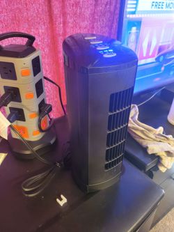 Cascade Intertek desk 3 Speed Tower Oscillating Fan Black 13"