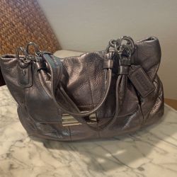 Coach Silver leather bag