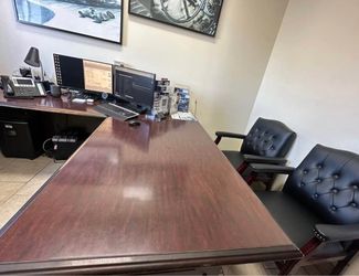 Office desk and cabinet
