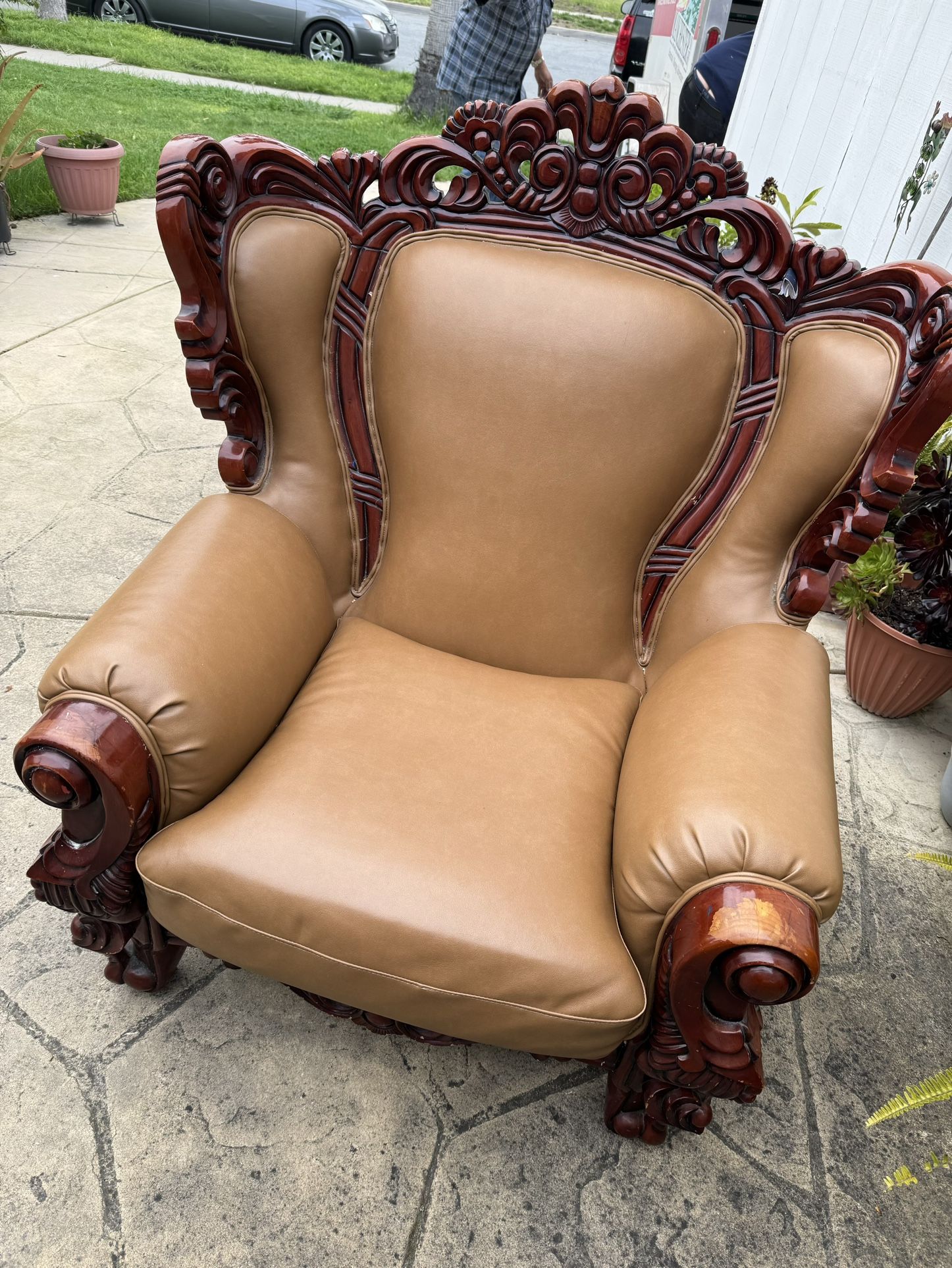 Real Wood Leather Couches
