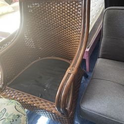 Wicker Chair Bench And Stand The Whole Set 
