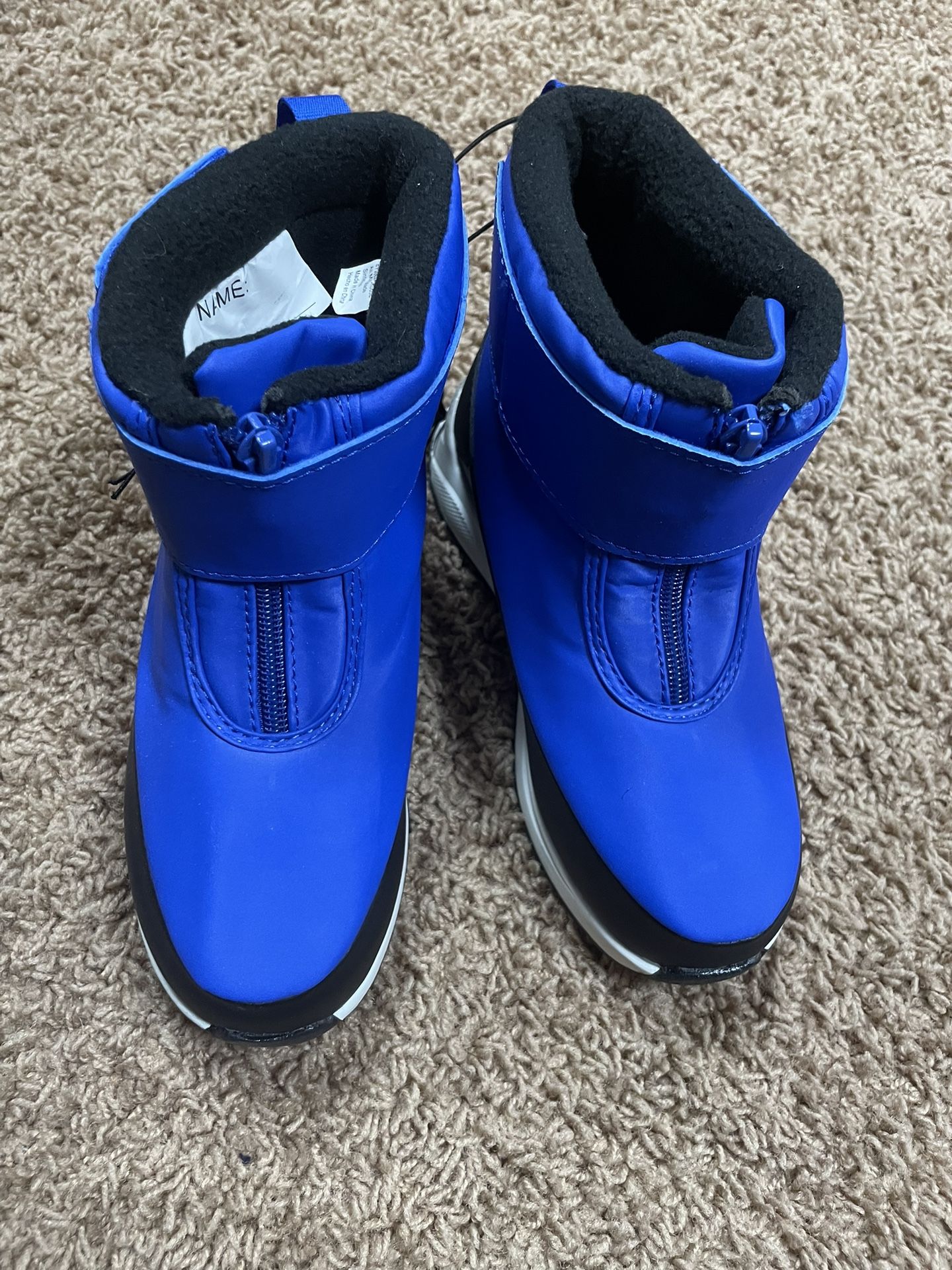 Boys Zip Front Snow Boots Sizes Available 13 & 10