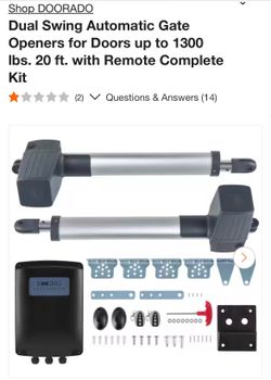 Shop DOORADO Dual Swing Automatic Gate Openers for Doors up to 1300 lbs. 20 ft. with Remote Complete Kit