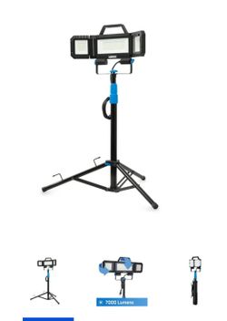 HART Luz de Trabajo LED Multidireccional Ajustable de 7000 Lúmenes con Trípode