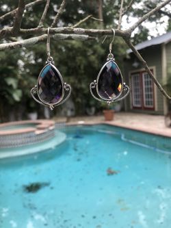 Amethyst sterling silver earrings