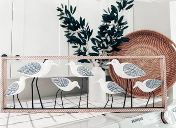 Serene Seabirds coastal companions sandpiper wood wall hanging nautical ocean