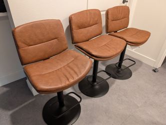 Bar Stools (Brown faux leather counter height)