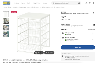IKEA storage baskets without top