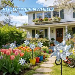 Reflective silver pinwheels set of 11