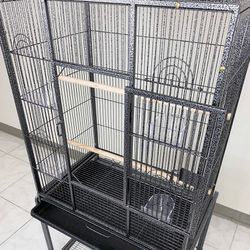 (New) $95 Large 53” Tall Bird Cage 24x17x53” with Rolling Stand and Plastic tray