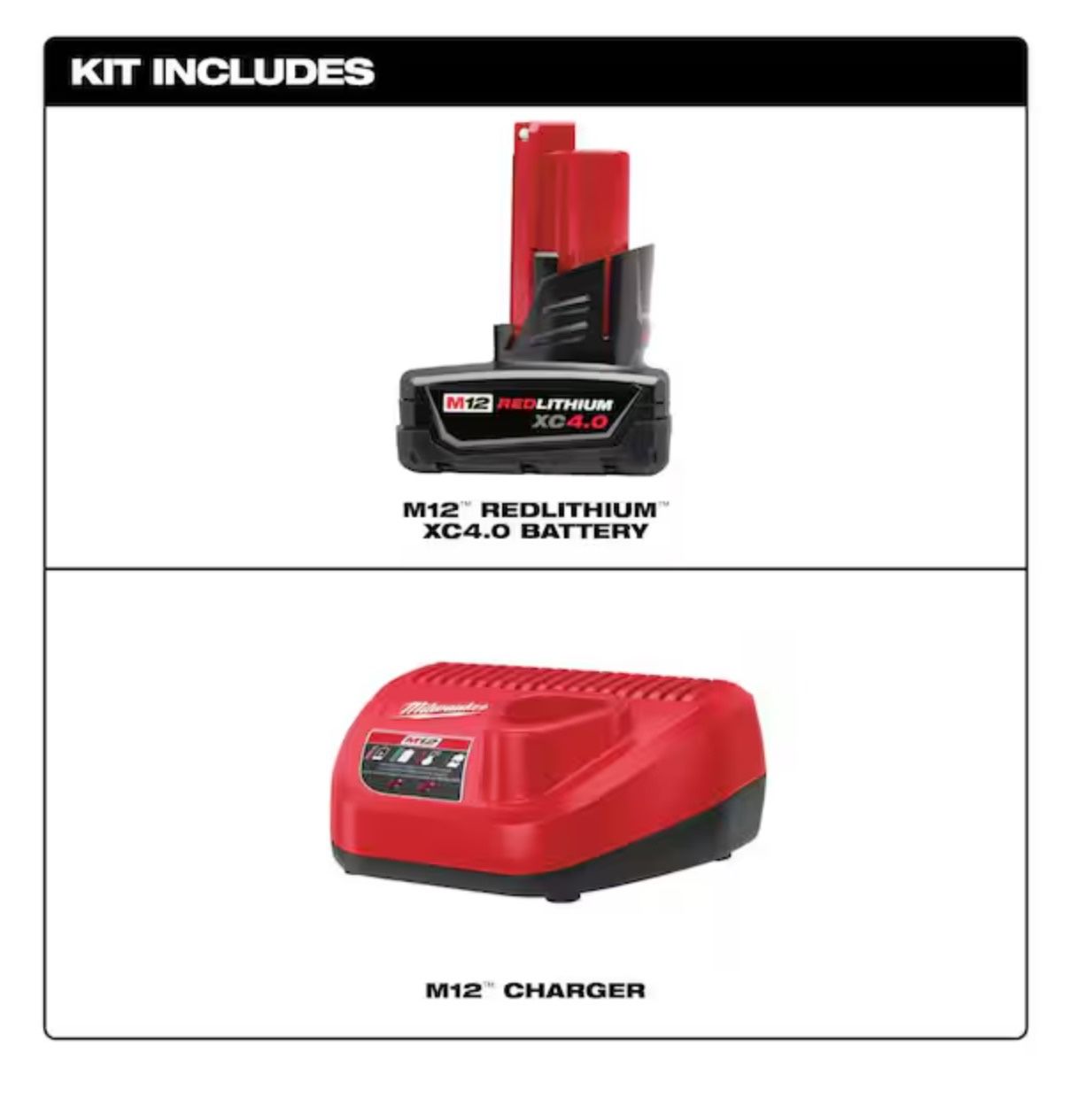 Milwaukee M12 4.0 Battery and Charger